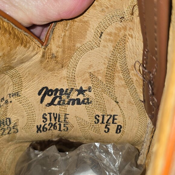 Women's Vintage Tony Lama Western Boots, Style X62615, Brown/Tan, W Size 6.5 - Picture 8 of 9
